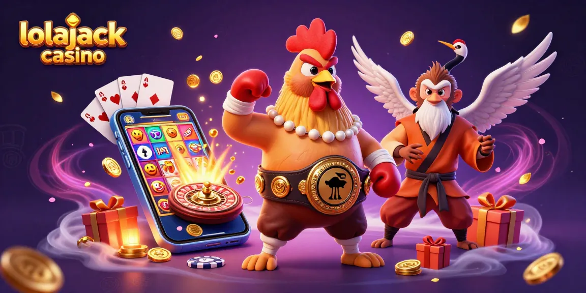 Experience thrilling gameplay at lolajack casino with vibrant characters and casino elements bursting in 3D.