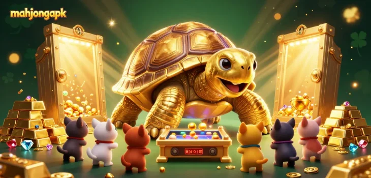 Experience winning moments with mahjongapk in this vibrant casino-themed illustration.