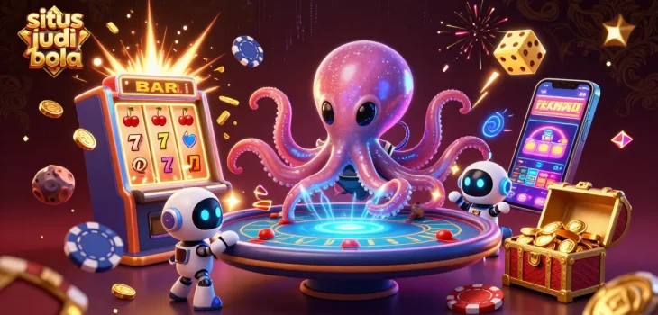 Engage with situs judi bola by placing bets at the exciting holographic poker table operated by a space octopus.