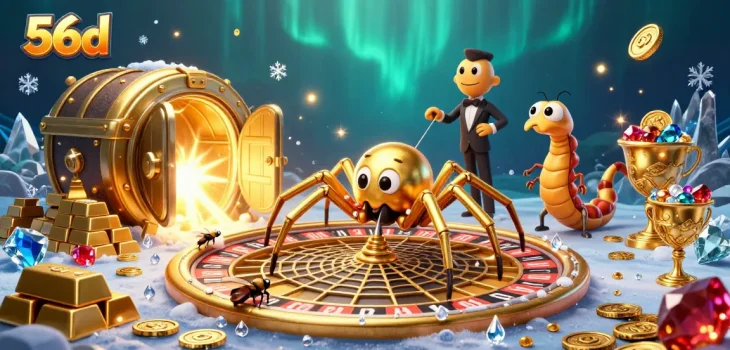 Experience thrilling gameplay with 56d while placing bets on a dazzling roulette wheel.